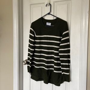 Old Navy Green and White Striped Sweater
